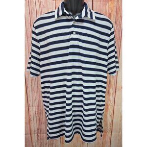 RLX Ralph Lauren Mens Striped Polo Shirt Large Navy
